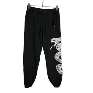 Spirit Jersey Snake Graphic Sweatpants Joggers Black White XS USA Made